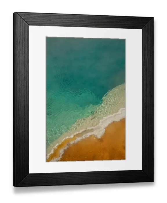 Framed Print : USA, Wyoming, Yellowstone National Park. Thermophilic algae create colorful patterns in Black Pool
