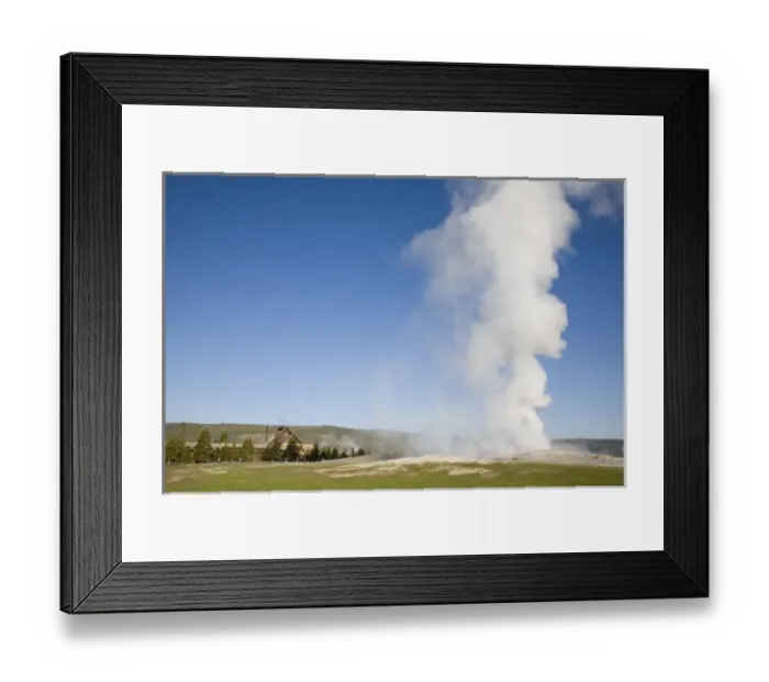 Framed Print : WY, Yellowstone National Park, Old Faithful Geyser