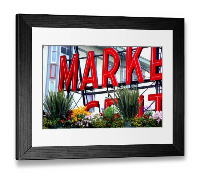 Framed Print : Spring at Seattles famed Pike Street Public Market Framed Print : Spring at Seattles famed Pike Street Public Market