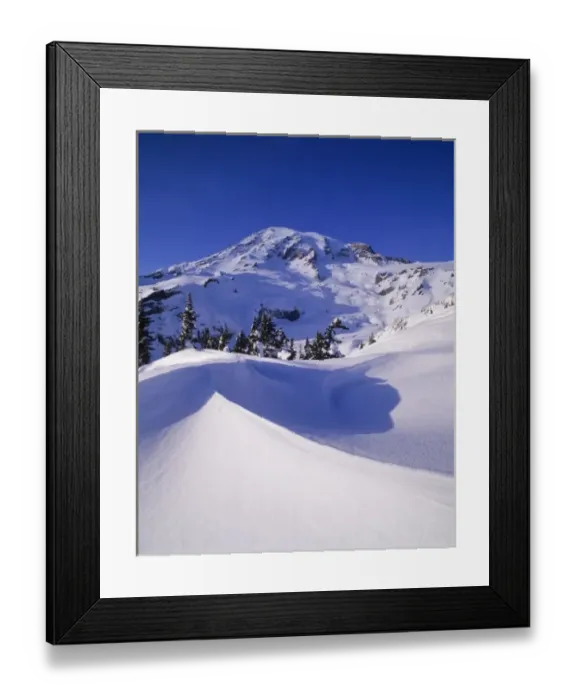 Framed Print : WA, Mt. Rainier NP, Mt. Rainier after snow storm, near Glacier Vista