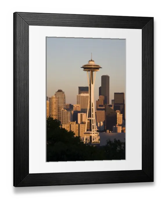 Framed Print : WA, Seattle, Seattle skyline with Space Needle, view from Kerry Park