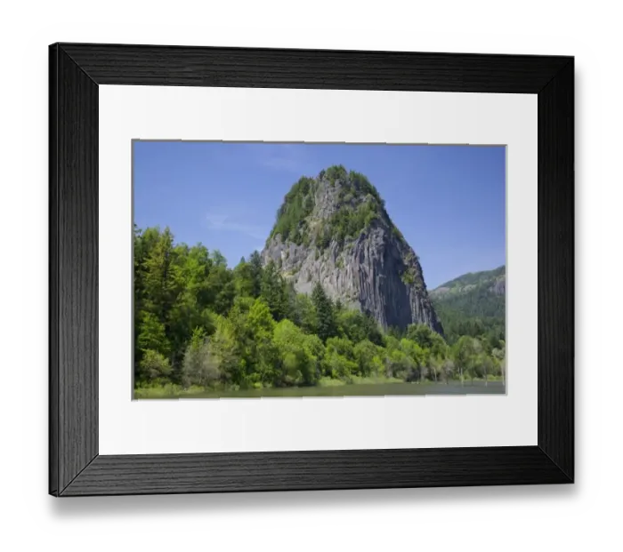 Framed Print : USA, Washington, Columbia River Gorge, Beacon Rock, on the Columbia River; 800 foot Framed Print : USA, Washington, Columbia River Gorge, Beacon Rock, on the Columbia River; 800 foot