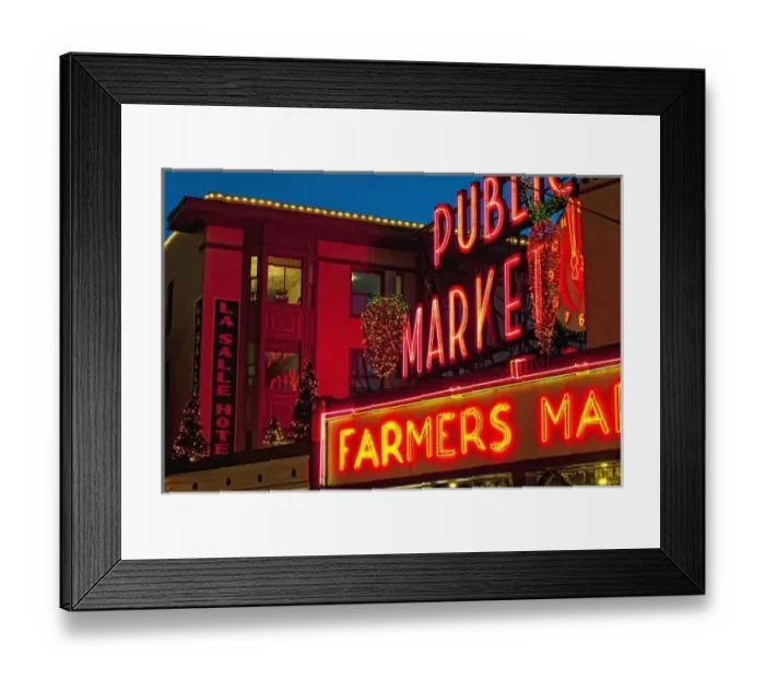 Framed Print : USA, Washington, Seattle, Pike Place Market. Christmas at the Pike Place Market in Seattle Framed Print : USA, Washington, Seattle, Pike Place Market. Christmas at the Pike Place Market in Seattle