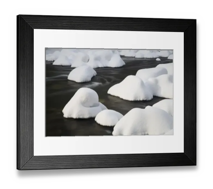 Framed Print : WA, Wenatchee National Forest, Icicle Creek, snow shapes Framed Print : WA, Wenatchee National Forest, Icicle Creek, snow shapes