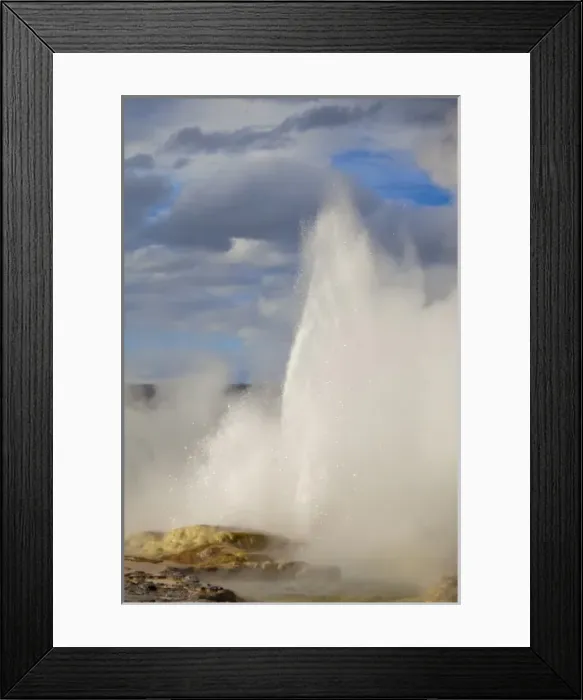 Framed Print : Clepsydra Geyser erupts in late afternoon light in the Lower Geyser Basin of Yellowstone Framed Print : Clepsydra Geyser erupts in late afternoon light in the Lower Geyser Basin of Yellowstone