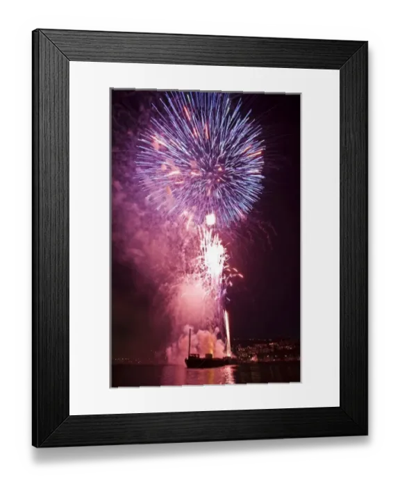 Framed Print : WA, Seattle, Lake Union, 4th of July fireworks Framed Print : WA, Seattle, Lake Union, 4th of July fireworks