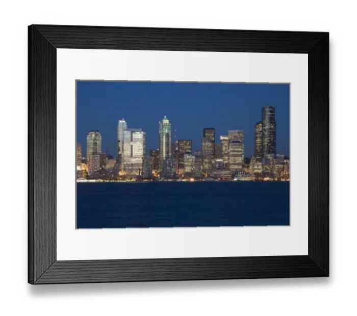 Framed Print : WA, Seattle, Seattle skyline and Elliott Bay, view from Alki Framed Print : WA, Seattle, Seattle skyline and Elliott Bay, view from Alki