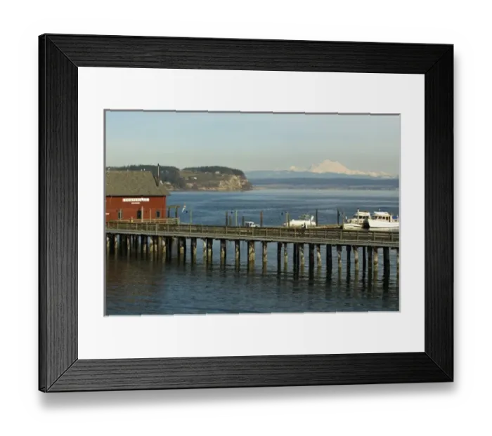 Framed Print : North America, USA, WA, Whidbey Island, Coupeville. Coupeville Wharf with clear view Framed Print : North America, USA, WA, Whidbey Island, Coupeville. Coupeville Wharf with clear view