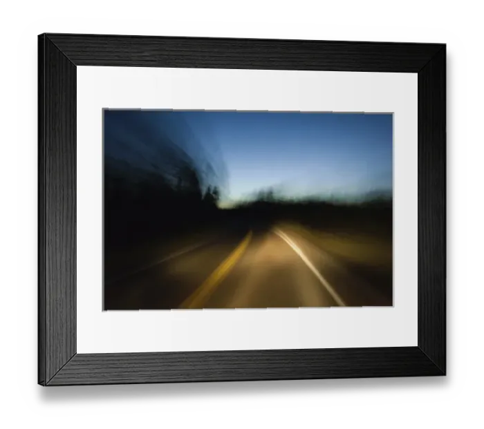 Framed Print : Long exposure from moving vehicle at dusk, Yellowstone National Park, Wyoming Framed Print : Long exposure from moving vehicle at dusk, Yellowstone National Park, Wyoming