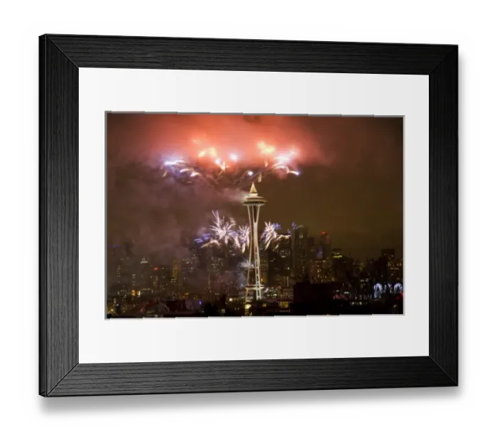 Framed Print : USA, Washington, Seattle, New Year Celebration at the Space Needle Framed Print : USA, Washington, Seattle, New Year Celebration at the Space Needle