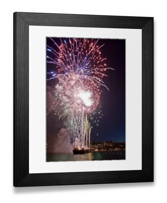 Framed Print : WA, Seattle, Lake Union, 4th of July fireworks Framed Print : WA, Seattle, Lake Union, 4th of July fireworks