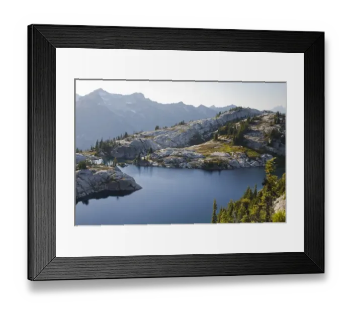 Framed Print : WA, Alpine Lakes Wilderness, Lower Robin Lake, Mount Daniel in background Framed Print : WA, Alpine Lakes Wilderness, Lower Robin Lake, Mount Daniel in background