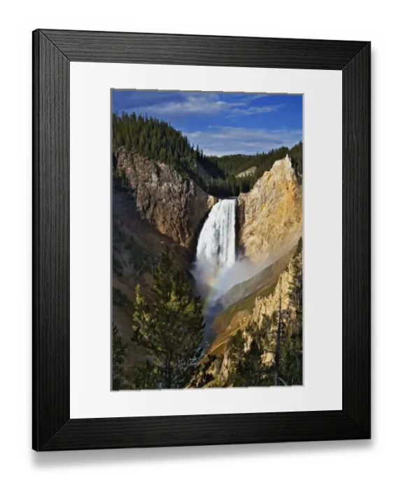 Framed Print : Rainbow on Lower Yellowstone Falls, Yellowstone National Park, Wyoming  /  Montana