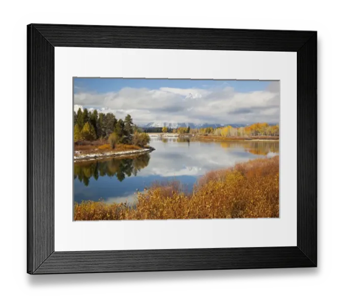 Framed Print : USA, Wyoming, Grand Teton National Park, Teton Range and Mount Moran with Snake River