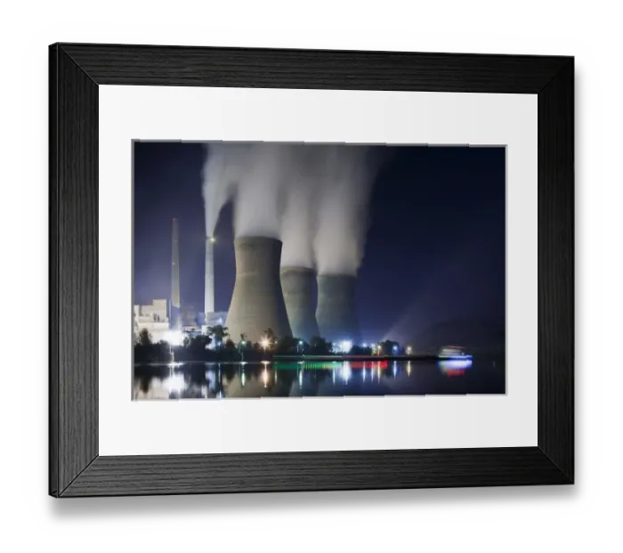 Framed Print : USA, West Virginia, Winfield, Steam billows from smokestacks at John Amos Coal-Fired Framed Print : USA, West Virginia, Winfield, Steam billows from smokestacks at John Amos Coal-Fired
