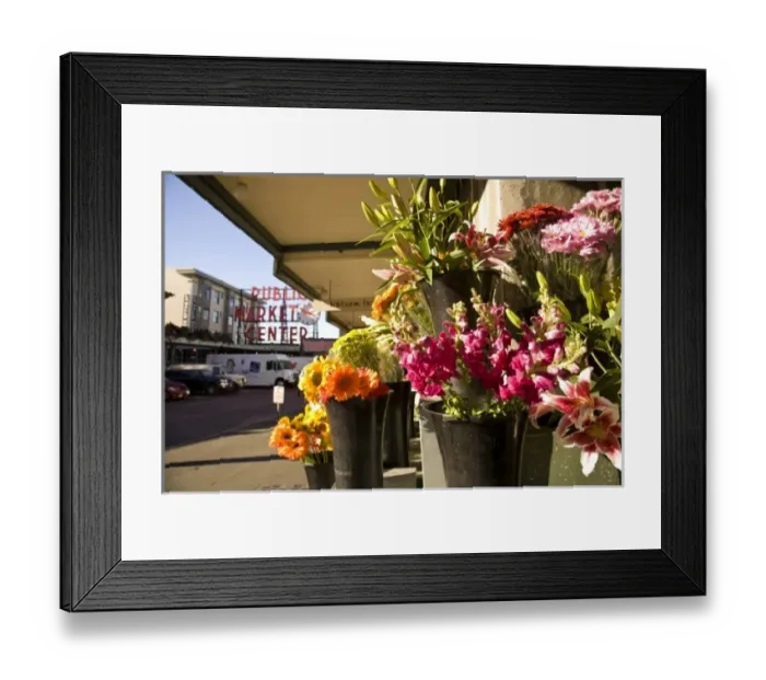 Framed Print : Pike Place Farmers Market, Autumn Colors, Seattle, Washington State, USA (RF) Framed Print : Pike Place Farmers Market, Autumn Colors, Seattle, Washington State, USA (RF)