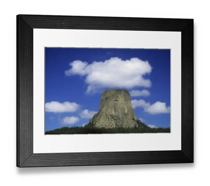 Framed Print : USA, Wyoming, Devils Tower National Monument, 867 feet high, perfect example