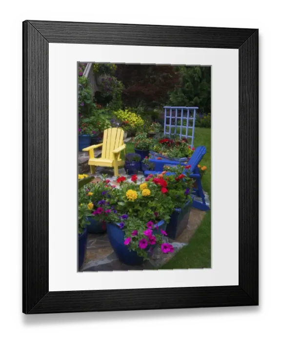 Framed Print : Garden designs in our Garden Sammamish, Washington