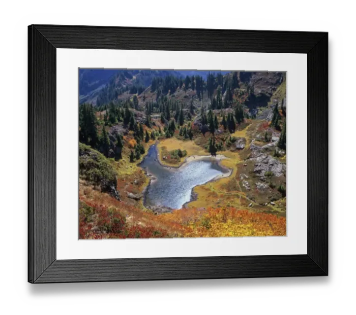 Framed Print : WA, Alpine Lakes Wilderness, Alpine tarn at Rampart Ridge Framed Print : WA, Alpine Lakes Wilderness, Alpine tarn at Rampart Ridge