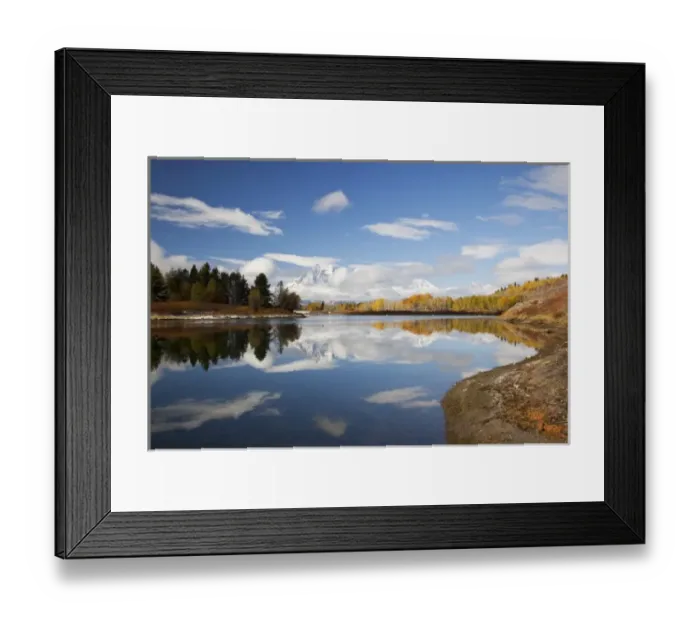 Framed Print : USA, Wyoming, Grand Teton National Park, Teton Range and Mount Moran with Snake River
