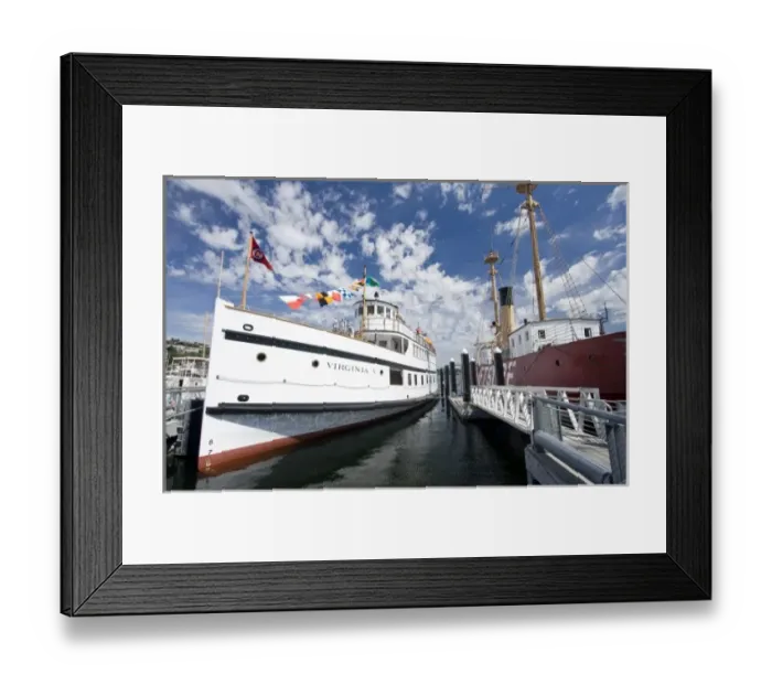 Framed Print : Washington, Seattle, Center for Wooden Boats on Lake Union