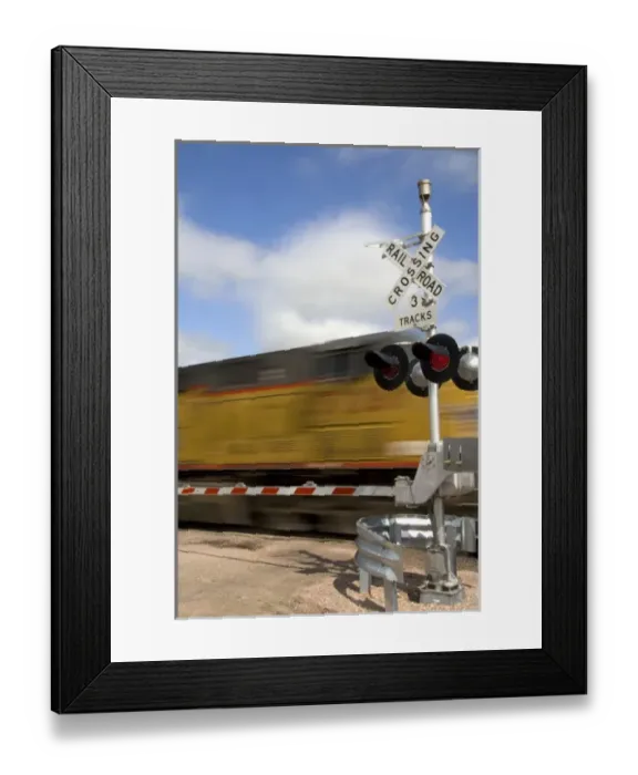 Framed Print : Union Pacific unit train of coal traveling near Lusk, Wyoming, USA