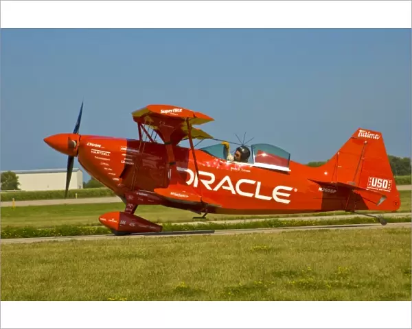 Oracle Challenger II Stunt Biplane on runway at Ea Air Show, 2006