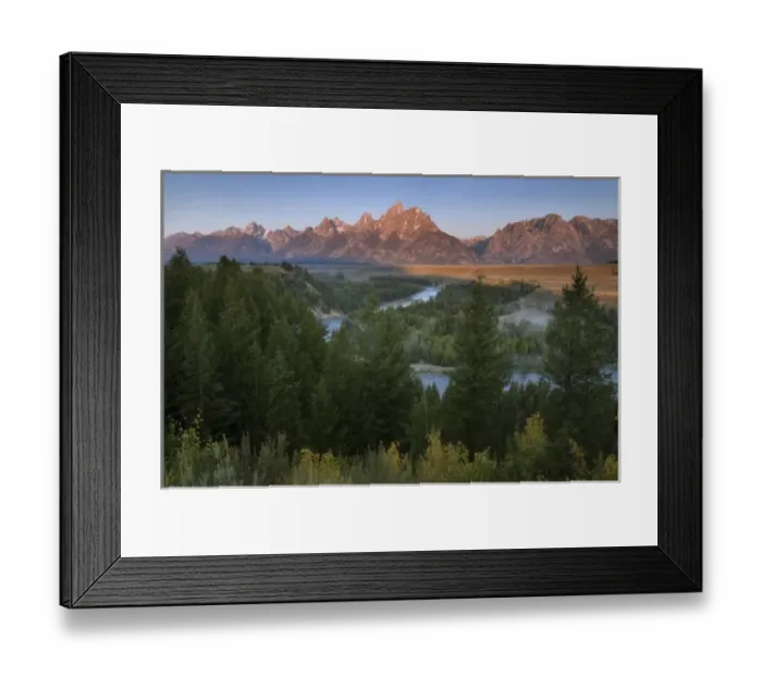 Framed Print : The Teton Mountain range seen from Snake River Bend overlook, Grand Teton National Park Framed Print : The Teton Mountain range seen from Snake River Bend overlook, Grand Teton National Park