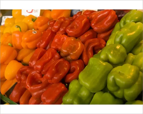Colorful dramatic patterns of fresh bell peppers