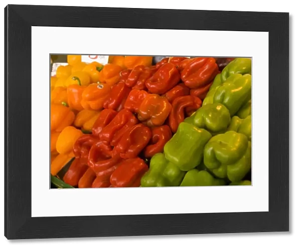 Colorful dramatic patterns of fresh bell peppers