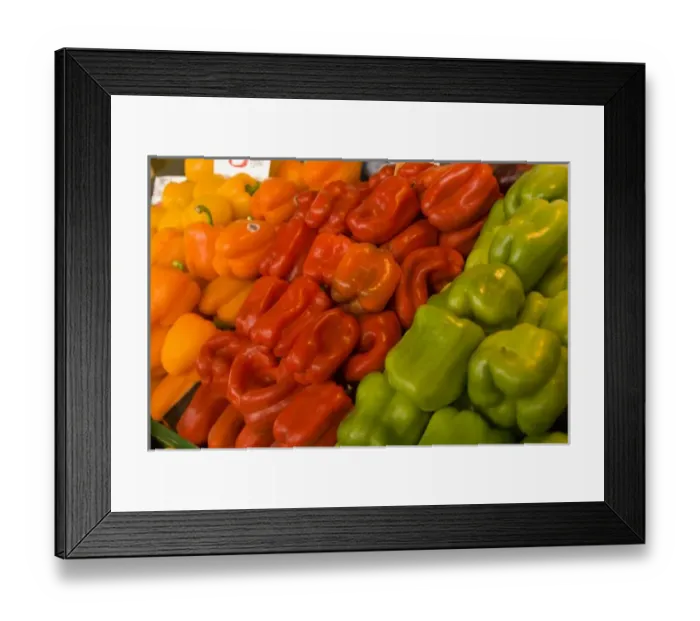 Framed Print : Colorful dramatic patterns of fresh bell peppers Framed Print : Colorful dramatic patterns of fresh bell peppers