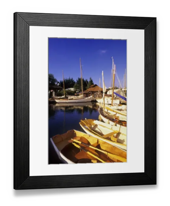 Framed Print : Summer sunrise on boats docked Framed Print : Summer sunrise on boats docked