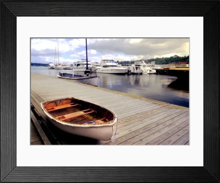 Framed Print : Closeup of a skiff