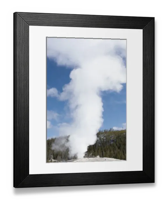 Framed Print : USA, Wyoming, Yellowstone National Park, Steam rises from Old Faithful Geyser Framed Print : USA, Wyoming, Yellowstone National Park, Steam rises from Old Faithful Geyser
