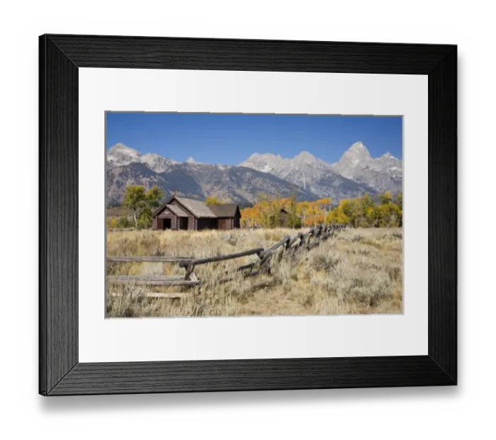 Framed Print : WY, Grand Teton National Park, Chapel of the Transfiguration with Teton Range