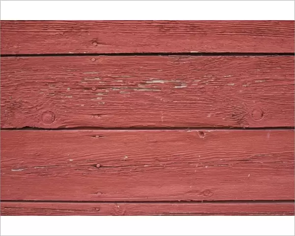 USA, Washington State. Red barn wood at Olmstead Place State Park