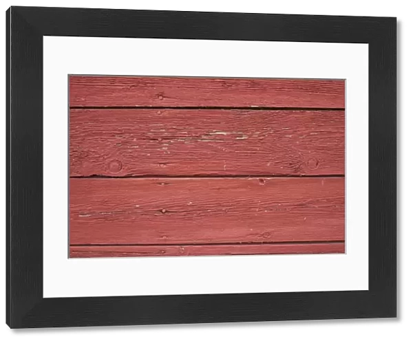 USA, Washington State. Red barn wood at Olmstead Place State Park