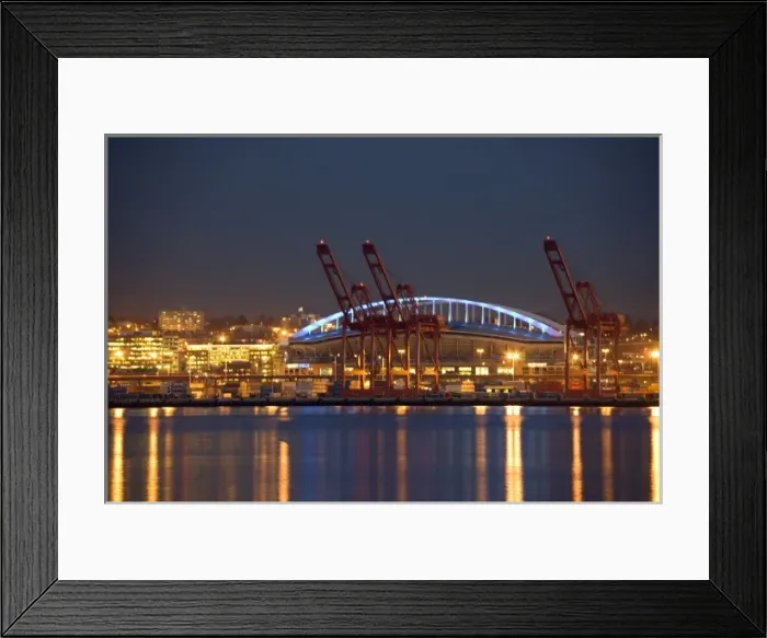 Framed Print : WA, Seattle, Qwest Field & Elliott Bay, view from Alki Framed Print : WA, Seattle, Qwest Field & Elliott Bay, view from Alki