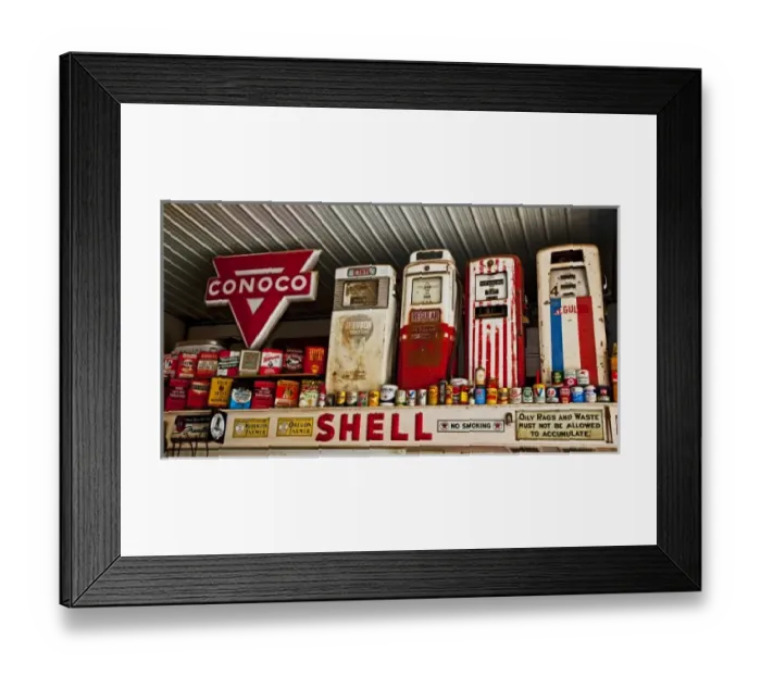 Framed Print : A iconic view of and old service station and old vehicles in Palouse East of St John Framed Print : A iconic view of and old service station and old vehicles in Palouse East of St John