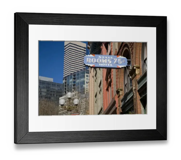 Framed Print : WA, Seattle, the old State Hotel, in historic Pioneer Square Framed Print : WA, Seattle, the old State Hotel, in historic Pioneer Square