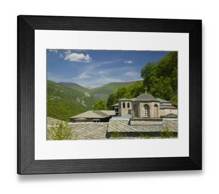 Framed Print : MACEDONIA, Mavrovo National Park. Sveti Jovan Bigorski Monastery (b. 1020) named after St Framed Print : MACEDONIA, Mavrovo National Park. Sveti Jovan Bigorski Monastery (b. 1020) named after St