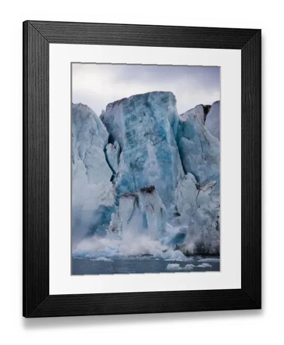 Framed Print : Norway, Svalbard, Spitsbergen Island, Icebergs calving from ice face of Sveabreen Framed Print : Norway, Svalbard, Spitsbergen Island, Icebergs calving from ice face of Sveabreen