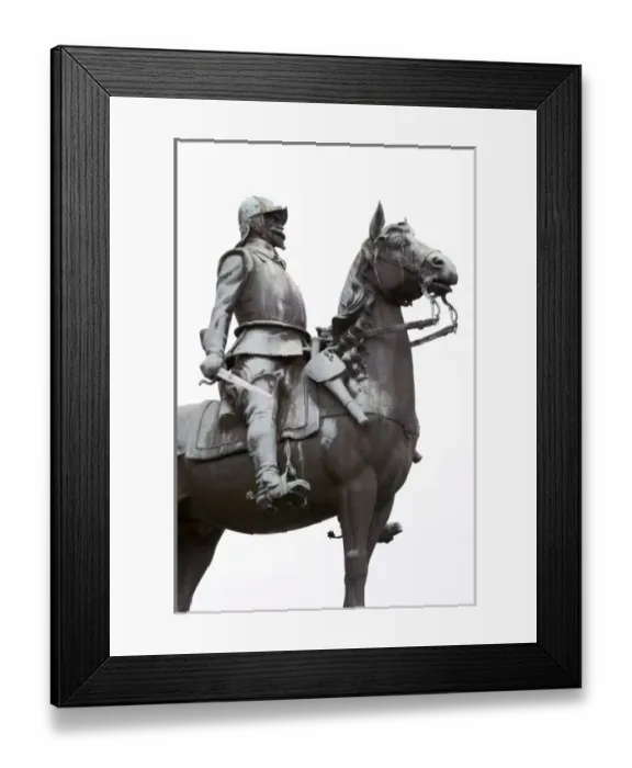 Framed Print : The equestrian statue by Alf Olsson on the Main Square from 1929 in memory of SmalandAis