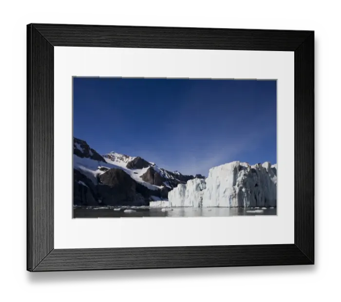 Framed Print : Norway, Svalbard, Spitsbergen Island, Paierlbreen Glacier in Burgerbukta on summer