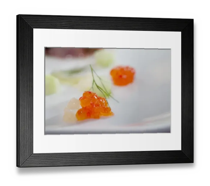Framed Print : Stockholm, Sweden - Closeup of caviar and herbs Framed Print : Stockholm, Sweden - Closeup of caviar and herbs
