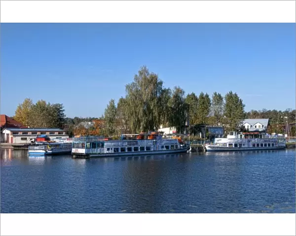 Ferry rides ships in village of Augustow, Poland