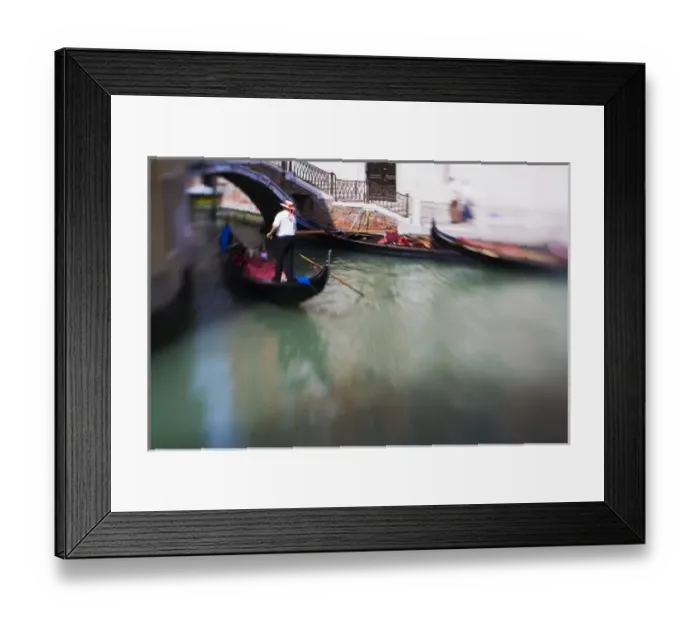 Framed Print : Italy, Venice, Selective Focus of Gondola in the Canals of Venice