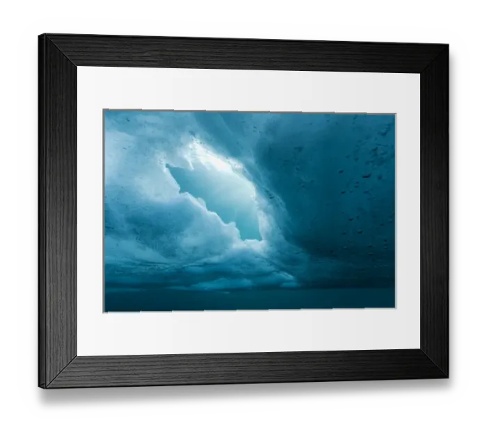 Framed Print : Norway, Svalbard, Spitsbergen Island, Underwater view of first year sea ice along