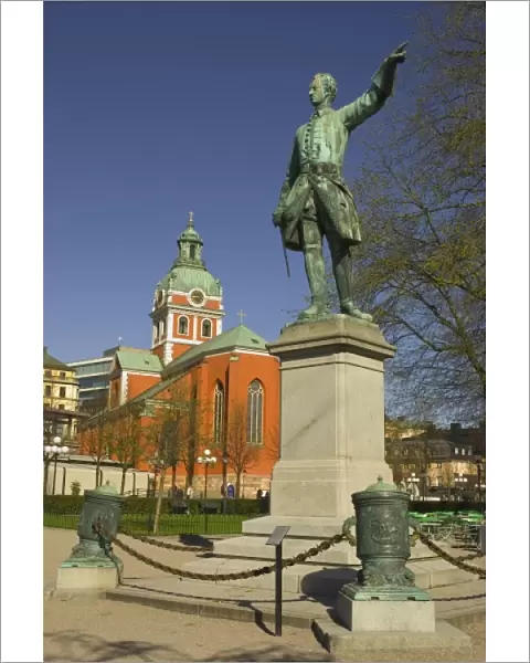 Sweden. Stockholm. Norrmalm. Statue of Charles XIII in the Kungstradgarden