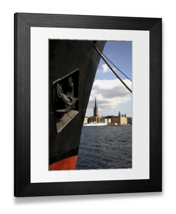 Framed Print : The view of Riddarholmen Island and the black spire of Riddarholmskyrkan(Riddarholmen